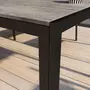 OUTSUNNY Table à manger de jardin 6 personnes alu plateau composite aspect bois gris