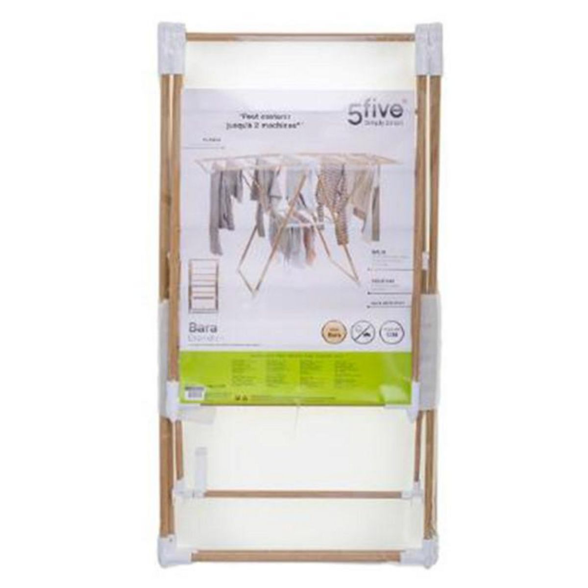 FIVE Séchoir à linge effet bois Bara - 13m d'étendage - Marron