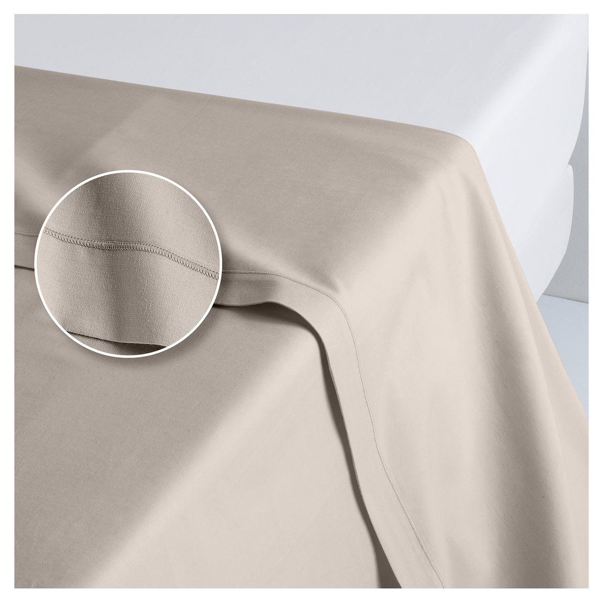 Voir la diapositive 1 : ACTUEL Drap plat uni en coton 57 fils - collection permanente