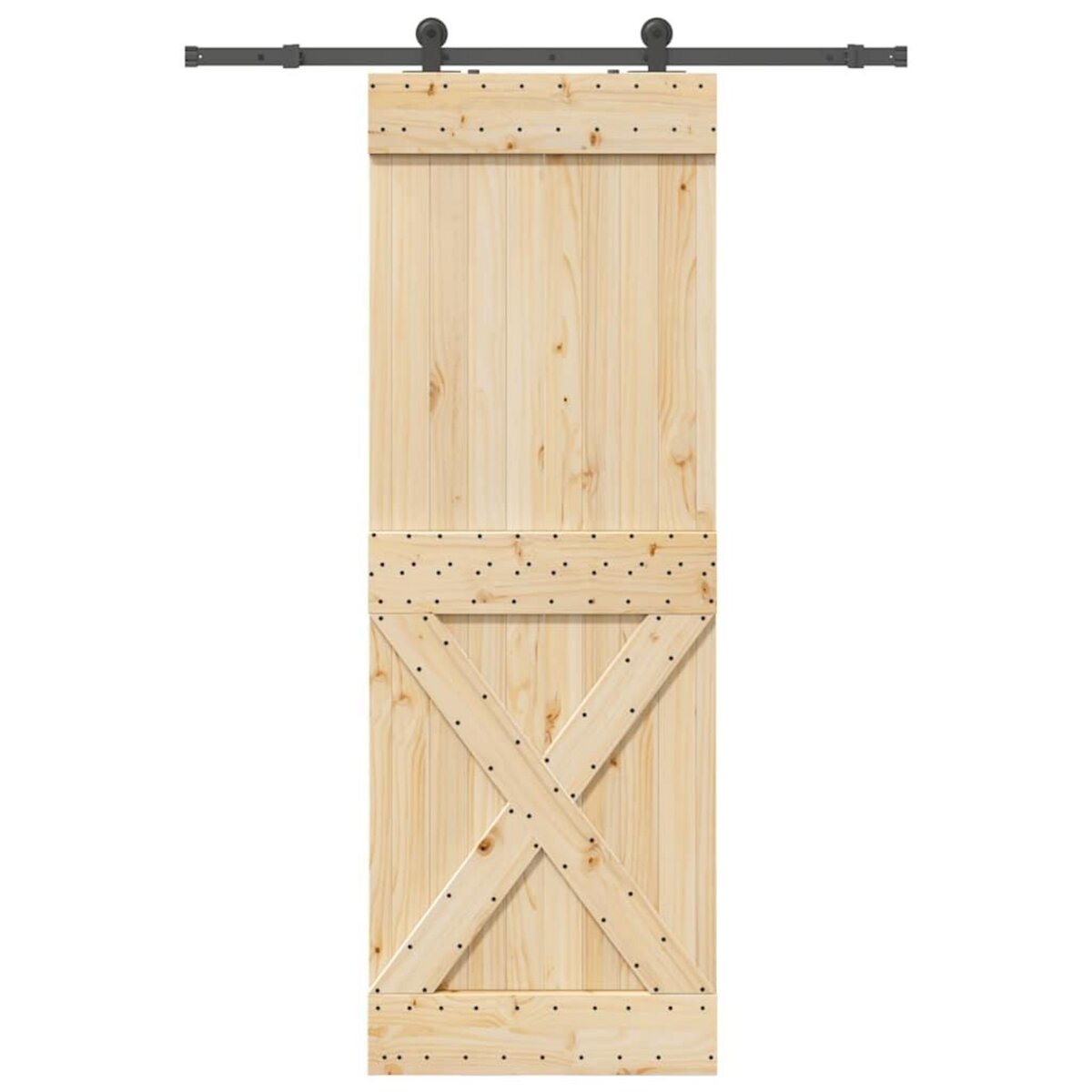 VIDAXL Porte coulissante et kit de quincaillerie 80x210 cm pin massif