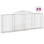 Voir la diapositive 2 : VIDAXL Paniers a gabions arques 9 pcs 300x30x100/120 cm fer galvanise