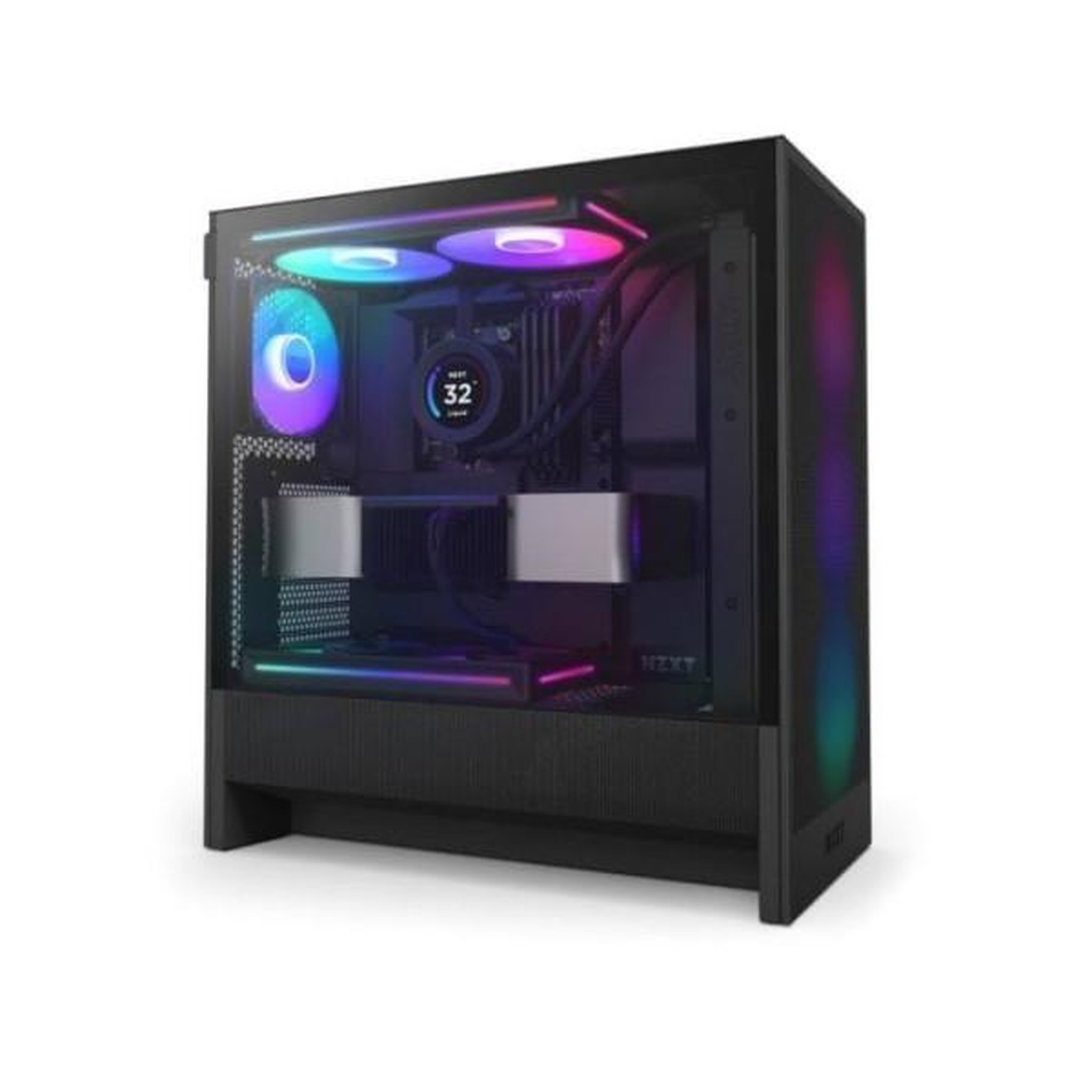 Voir la diapositive 6 : NZXT Boitier moyen-tour compact atx - nzxt - cc-h52fb-r1 - h5 flow rgb avec ventilateurs rgb inclus - noir