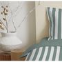 Voir la diapositive 4 : COTON PUR Parure de draps 4 pièces pour lit 160 x 200 cm  Grande largeur  Anatole sauge