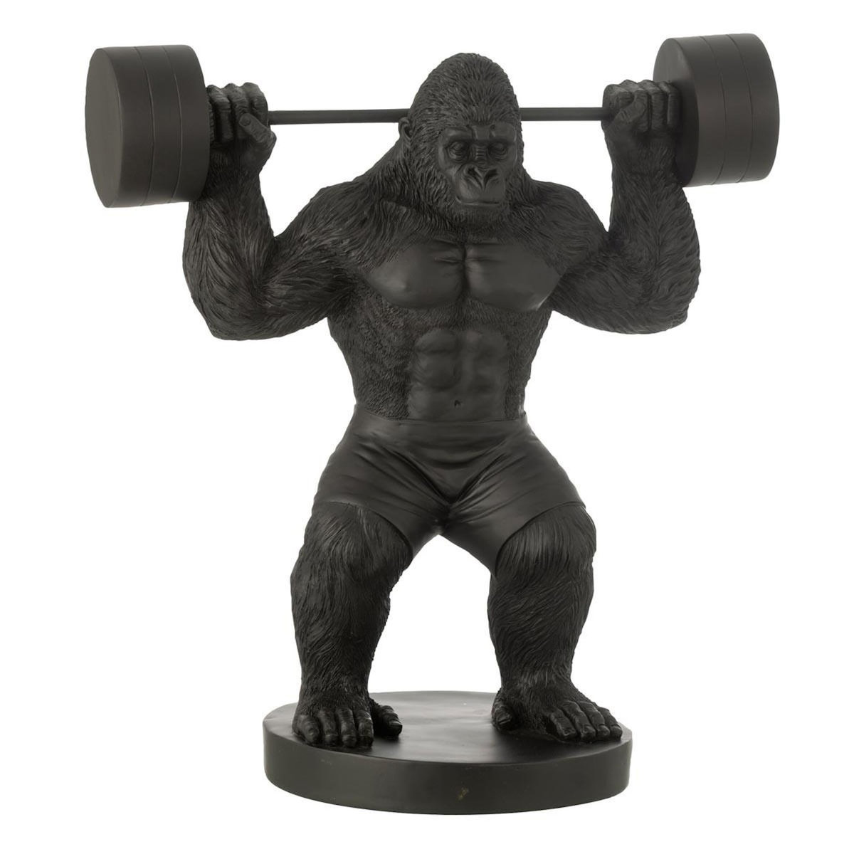 Paris Prix Statue Gorille en Résine  Haltérophilie  62cm Noir