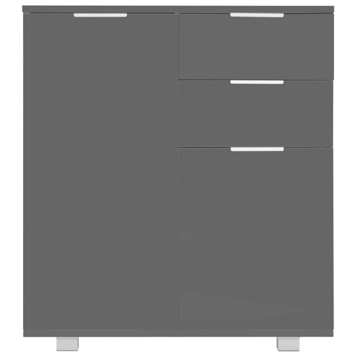 VIDAXL Buffet Gris brillant 71x35x80 cm Bois d'ingenierie