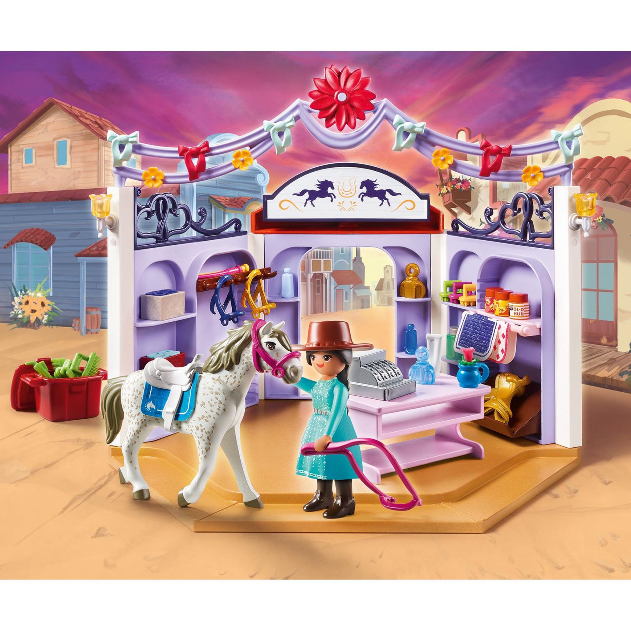 Voir la diapositive 4 : PLAYMOBIL 70695 Spirit UNTAMED - Boutique d'équitation de Miradero