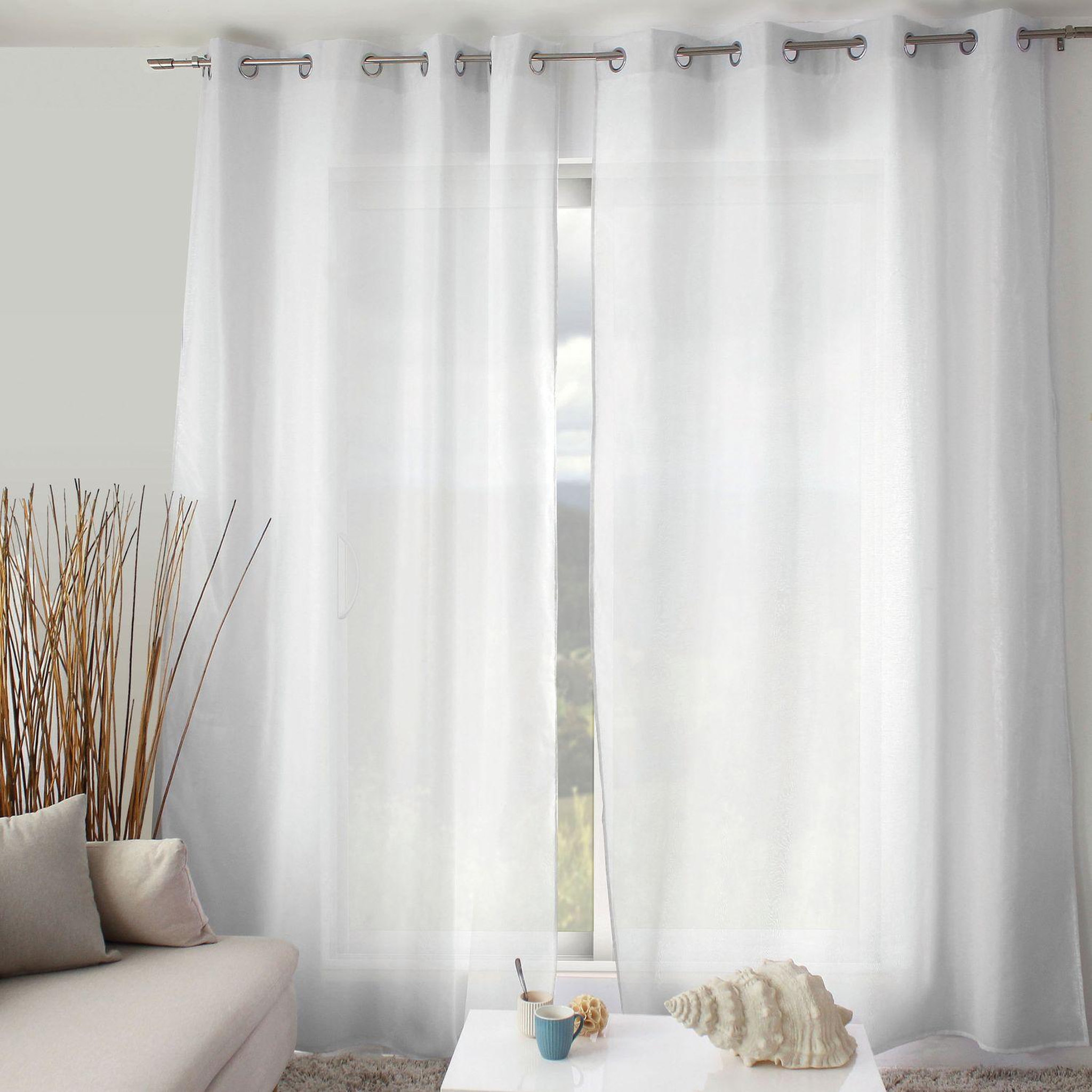 Voir la diapositive 2 : TOILINUX Voilage thermique isolant clea - 140 x 240 cm - blanc