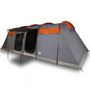 Voir la diapositive 4 : VIDAXL Tente familiale tunnel 10 personnes gris et orange impermeable