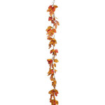 ATMOSPHERA Guirlande feuille d'automne L. 1,8 M - Orange