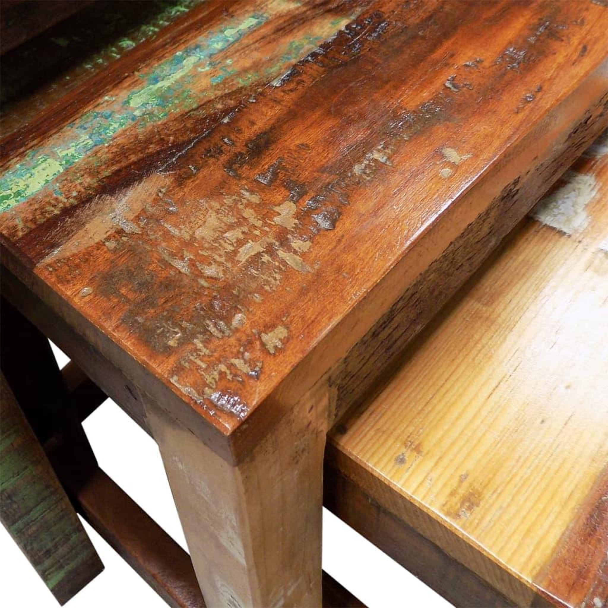 Voir la diapositive 4 : VIDAXL Table gigogne 3 pcs vintage Bois de recuperation