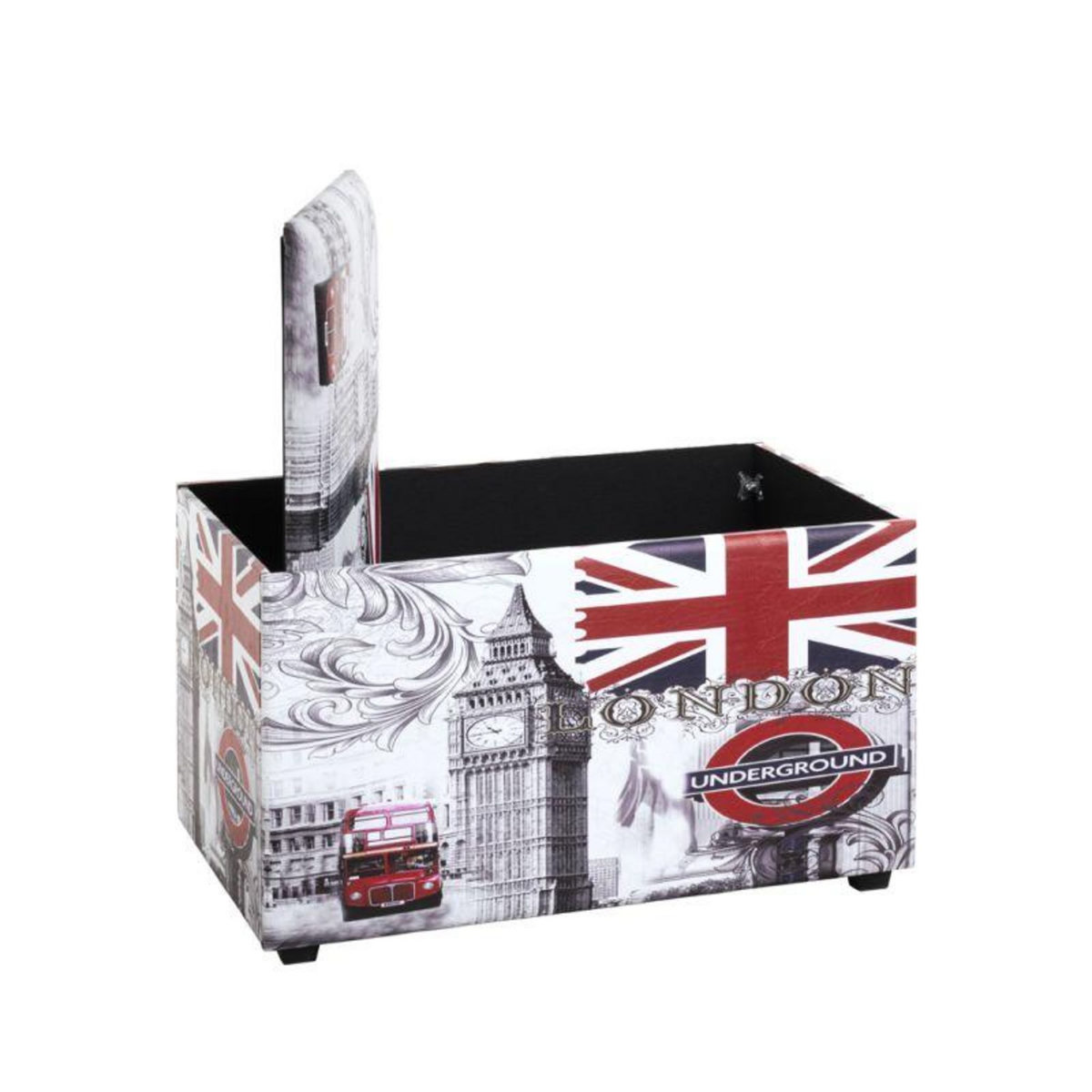 Paris Prix Coffre de Rangement Vintage  London  65cm Gris