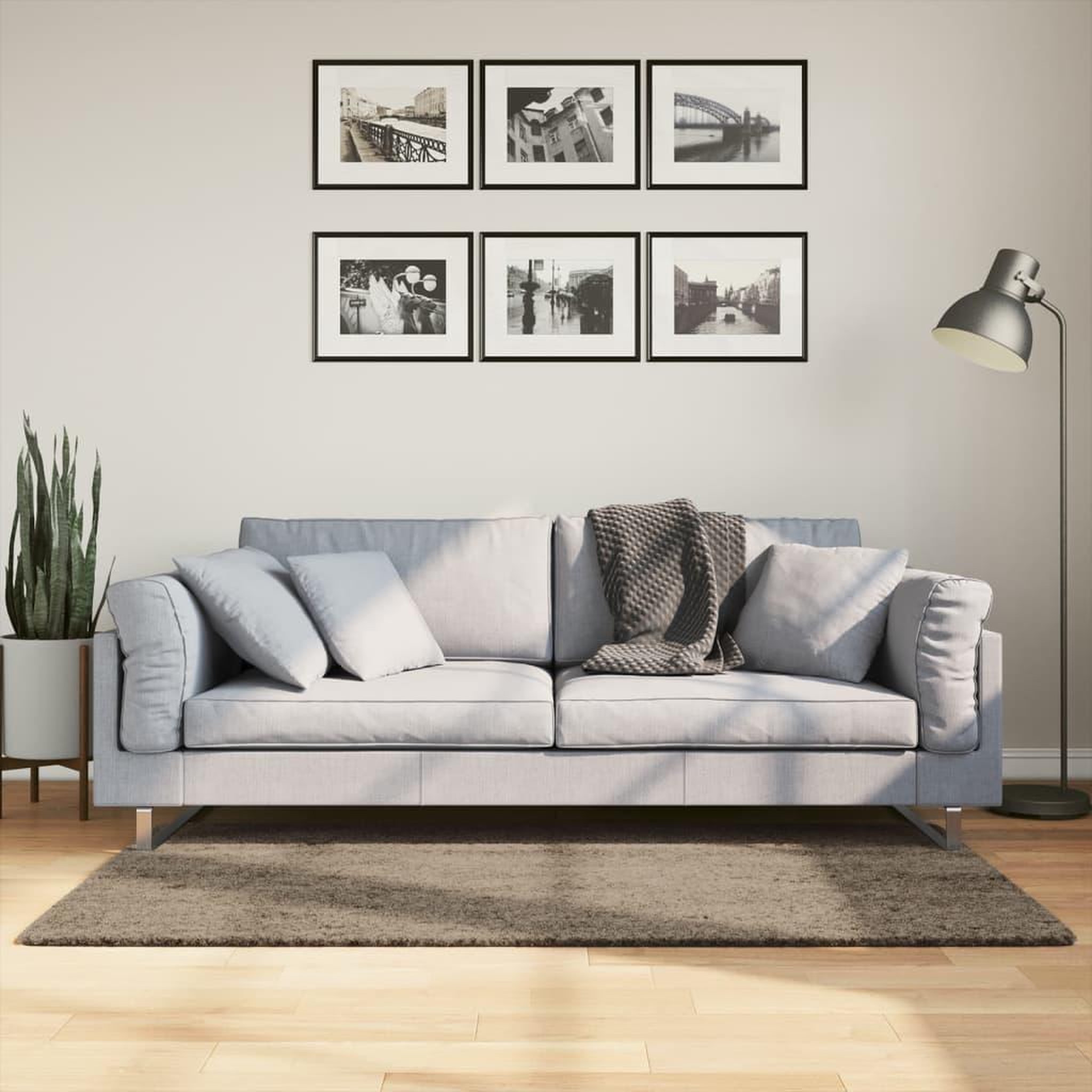 VIDAXL Tapis ISTAN a poils longs aspect brillant gris 80x150 cm