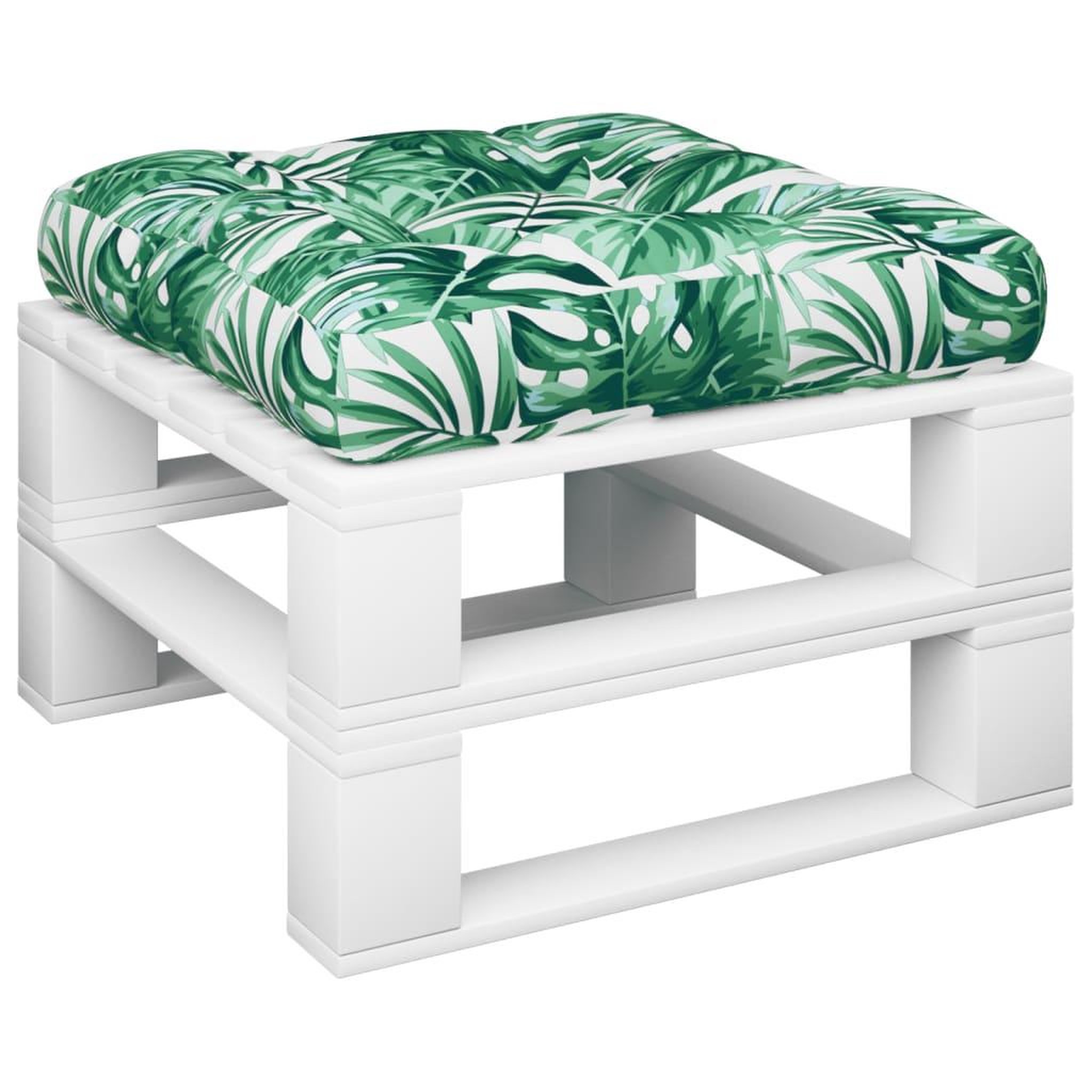 Voir la diapositive 3 : VIDAXL Coussin de palette motif de feuilles 50x50x12 cm tissu