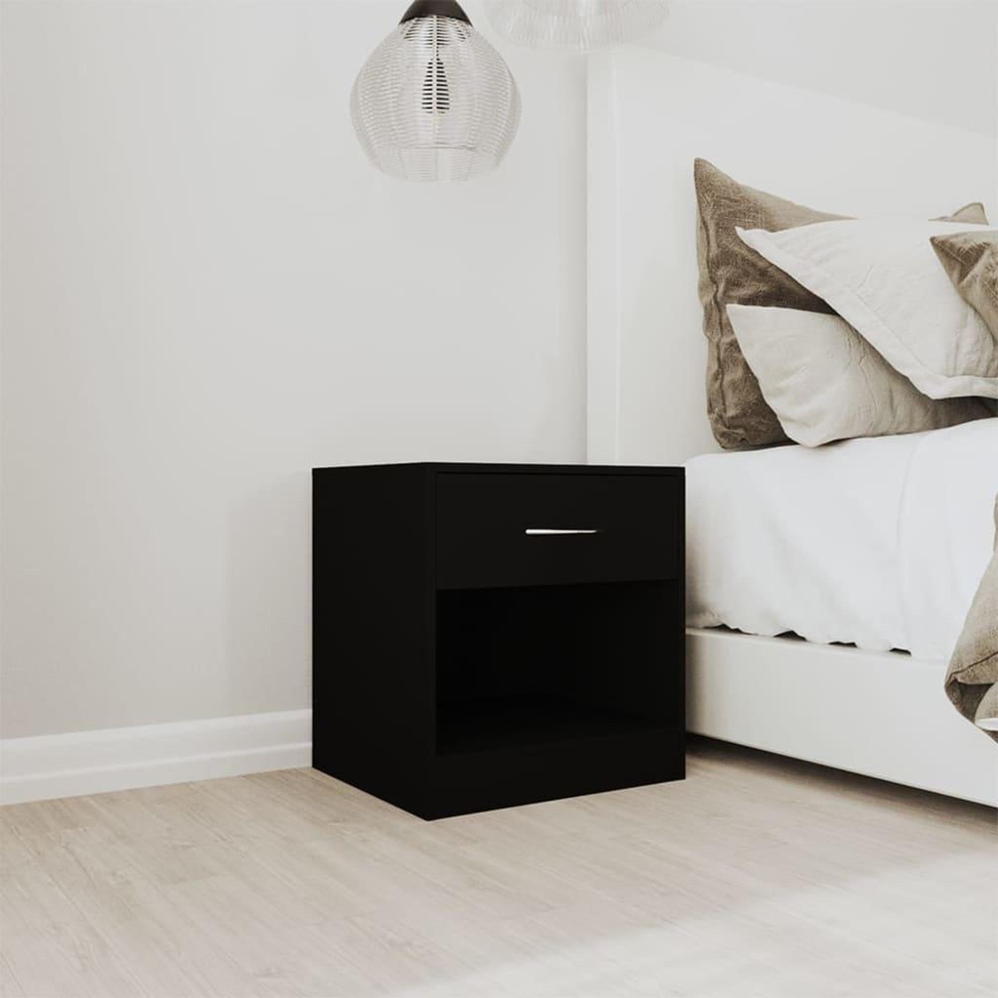 Voir la diapositive 3 : VIDAXL Tables de chevet 2 pcs avec tiroir Noir