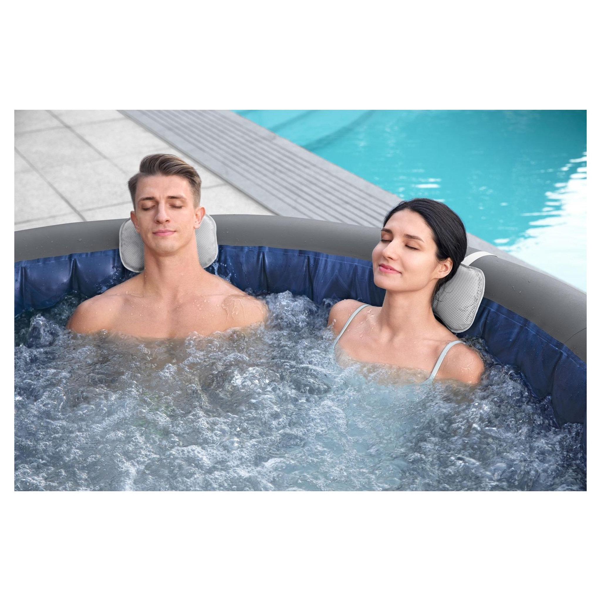 Voir la diapositive 2 : BESTWAY Spa gonflable rond - 5/7 personnes - 216x80cm SANTORINI