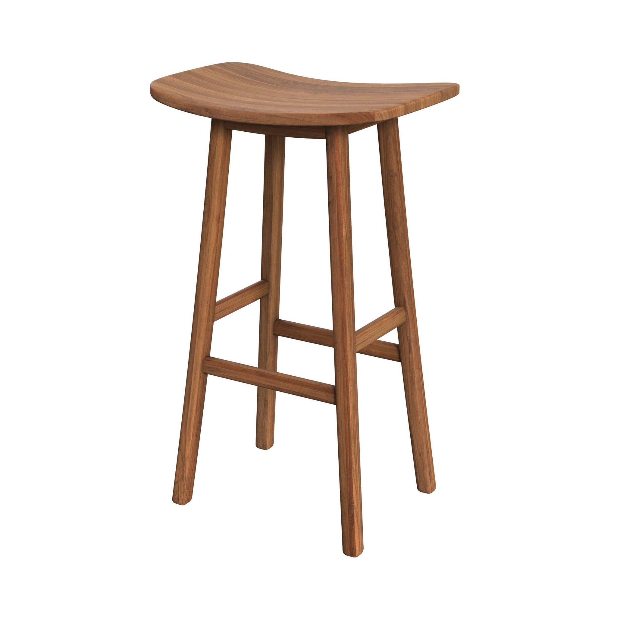 MAISON PAVANE Tabouret de bar en bois de teck 77 cm-vittoria
