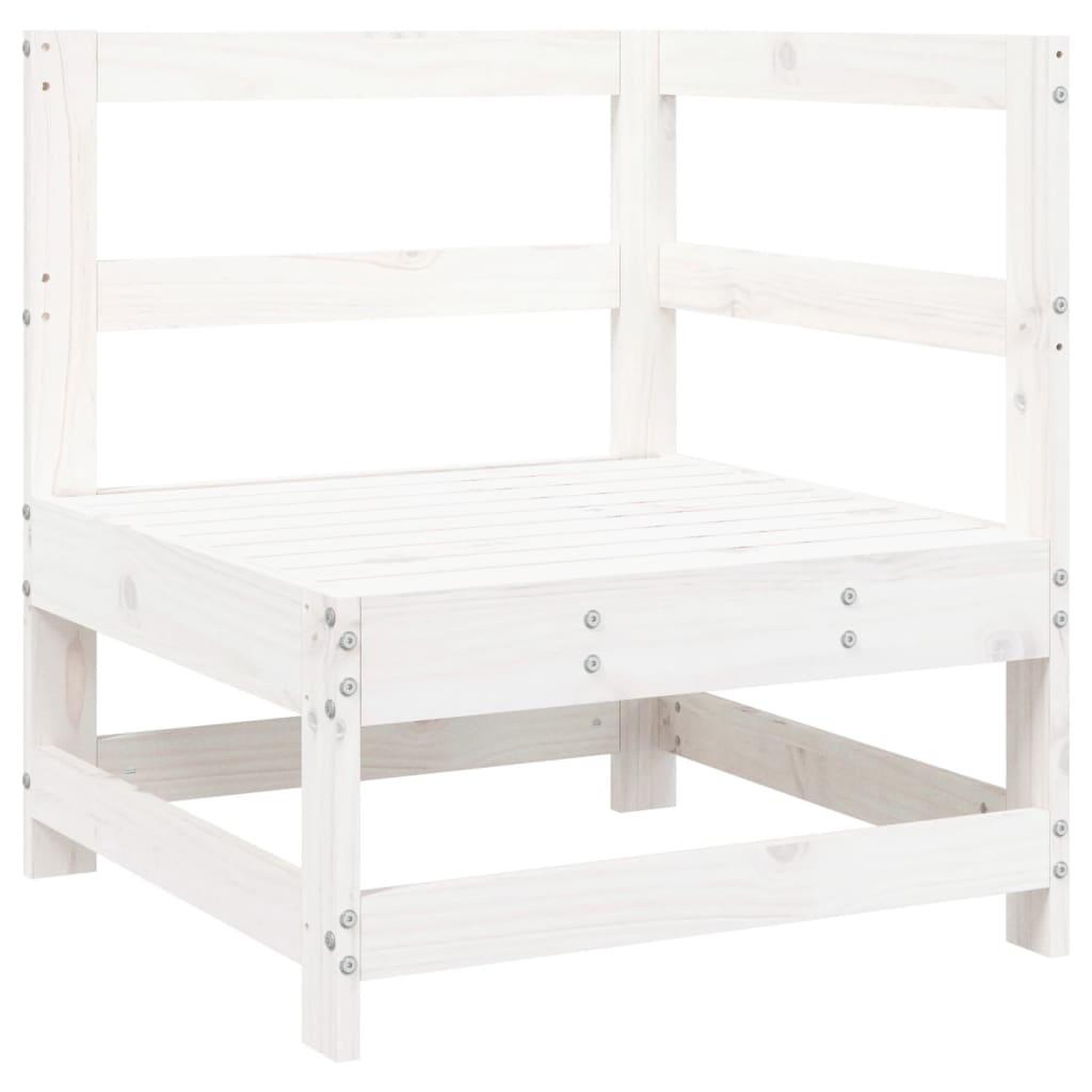 Voir la diapositive 4 : VIDAXL Salon de jardin 7 pcs blanc bois de pin massif
