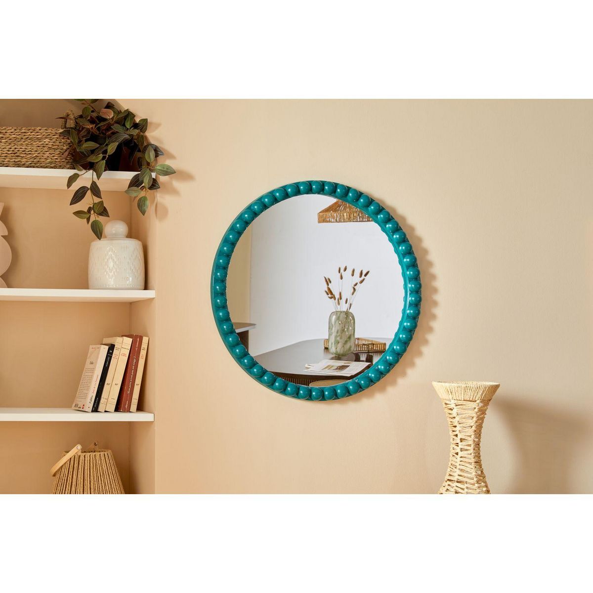 ATMOSPHERA Miroir rond MALA - Diam 60 cm - Vert