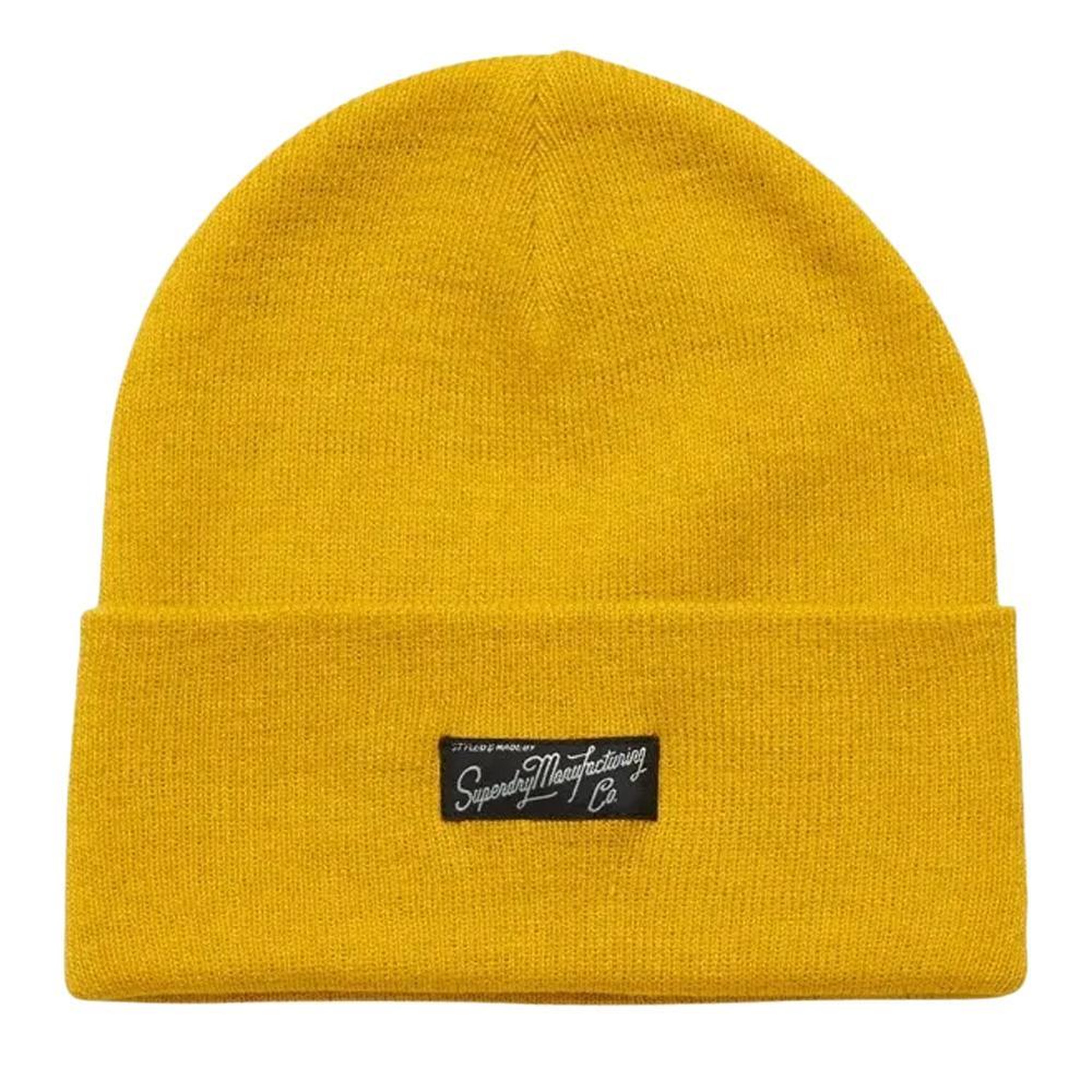 SUPERDRY Bonnet  Mixte Superdry Vintage Classic Beaniess. Coloris disponibles : Jaune
