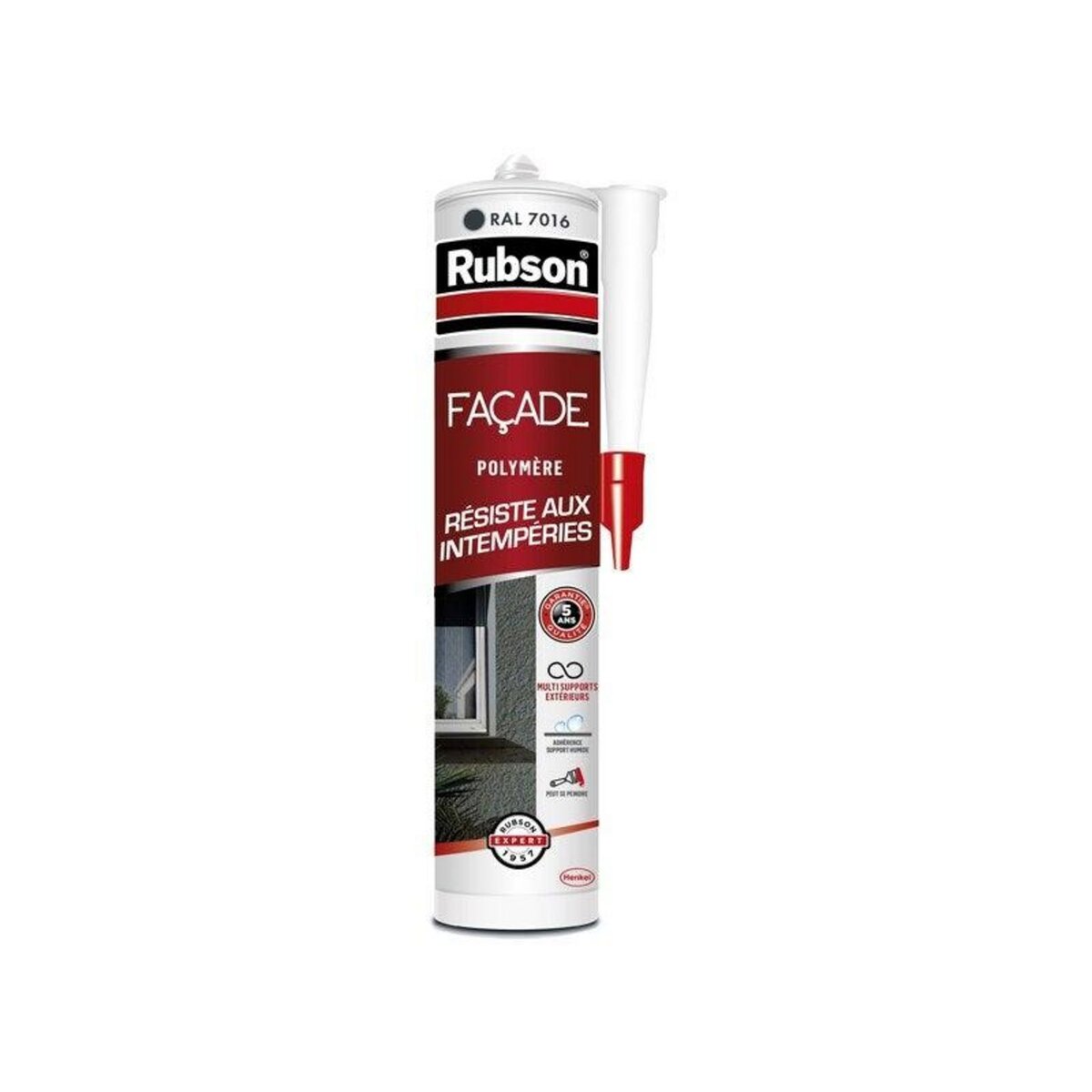 rubson Mastic étanchéite facade polymer RUBSON gris fonce 7016 cart 280ml
