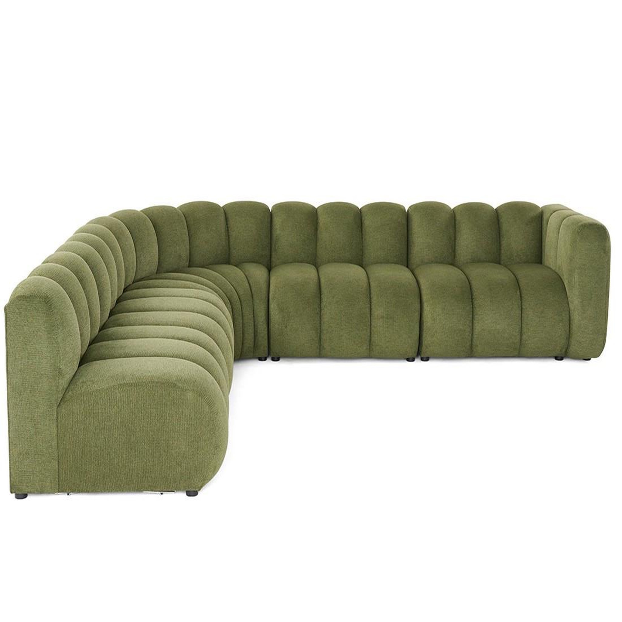 Voir la diapositive 1 : LISA DESIGN Debbie - canapé modulable d'angle gauche 5 places en tissu texturé