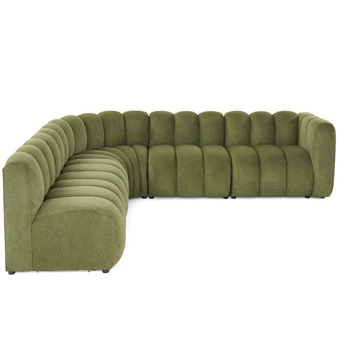 LISA DESIGN Debbie - canapé modulable d'angle gauche 5 places en tissu texturé