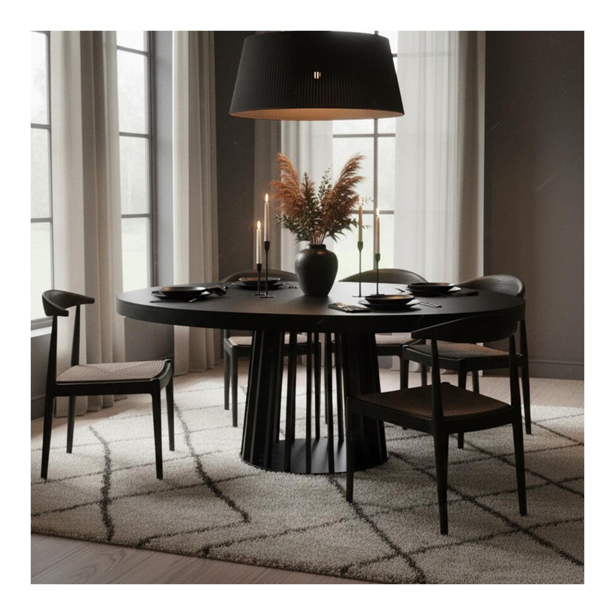 Voir la diapositive 4 : Paris Prix Table de repas extensible  laize  150-300cm noir