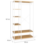 Voir la diapositive 4 : ID MARKET Dressing penderie étagères L. 90 cm DETROIT design industriel bois et métal blanc