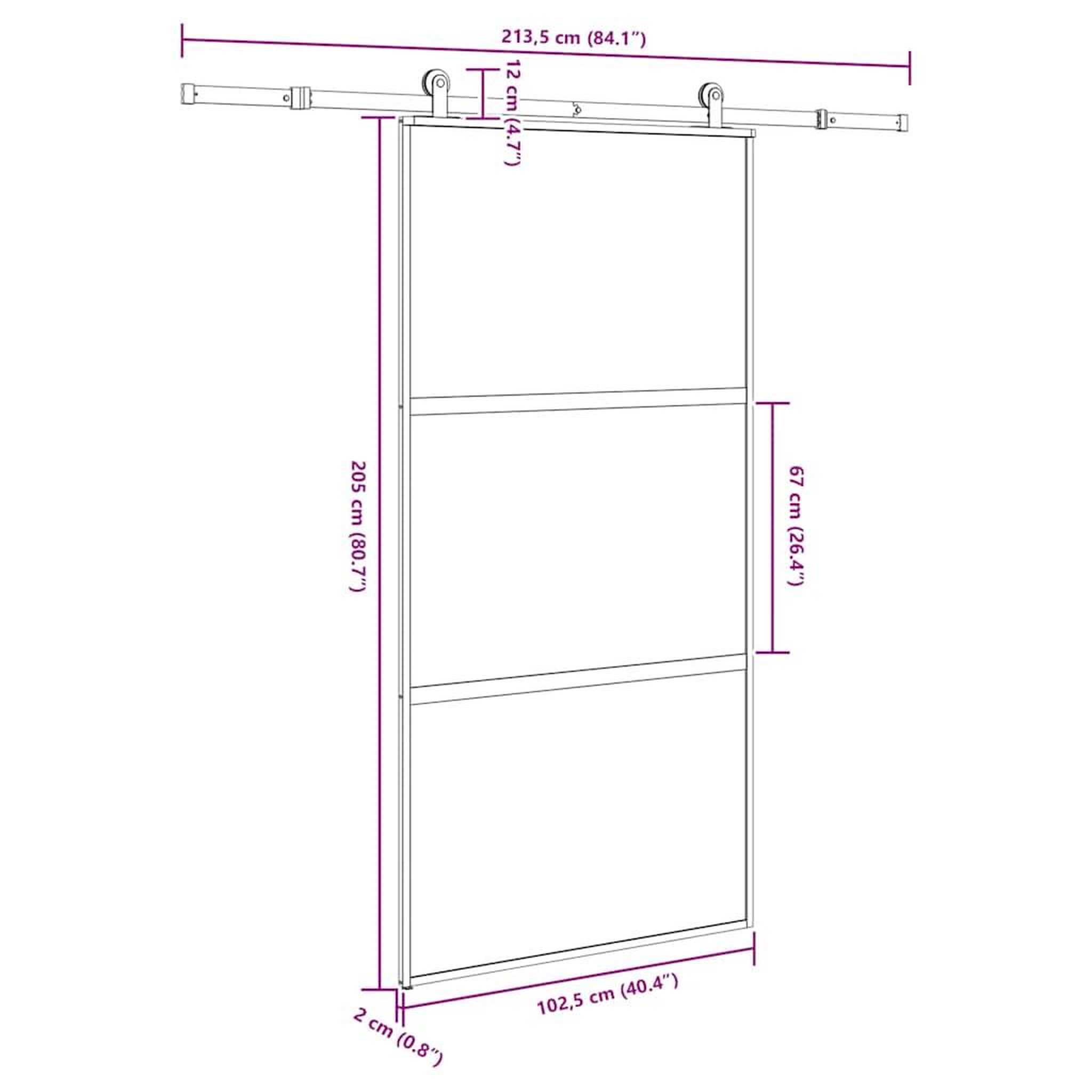 Voir la diapositive 6 : VIDAXL Porte coulissante kit de quincaillerie trempe verre aluminium
