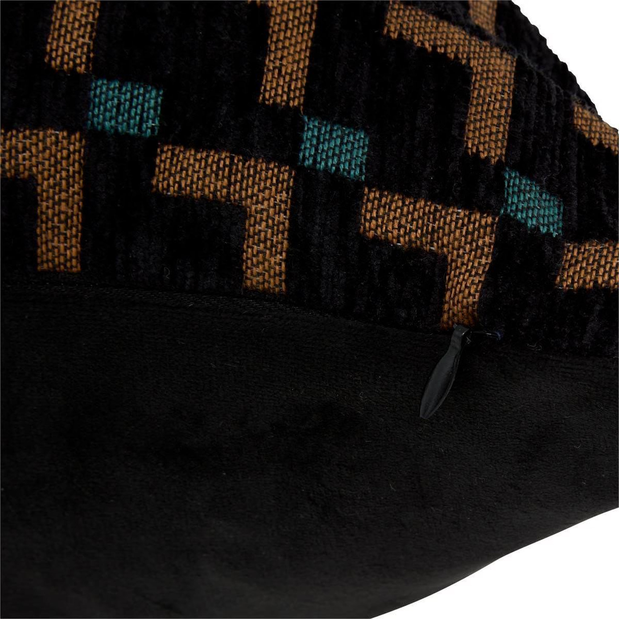 Voir la diapositive 2 : ATMOSPHERA Coussin déco jacquard  the palm resort  38x58cm noir