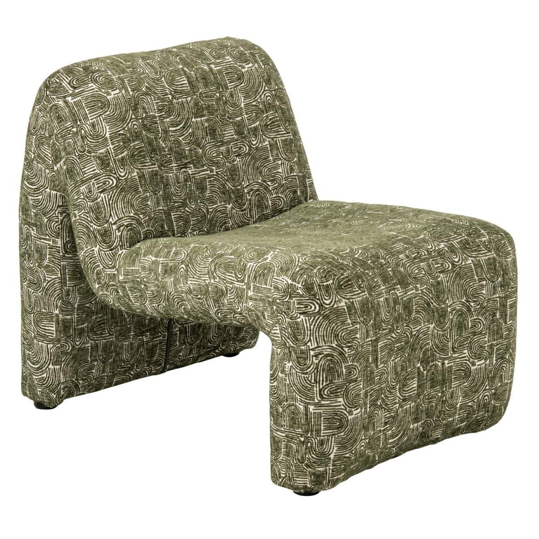 J-LINE Fauteuil design organique  margo  87cm vert foncé