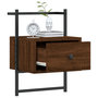 Voir la diapositive 3 : VIDAXL Table de chevet murale chene brun 35x30x51 cm bois d'ingenierie