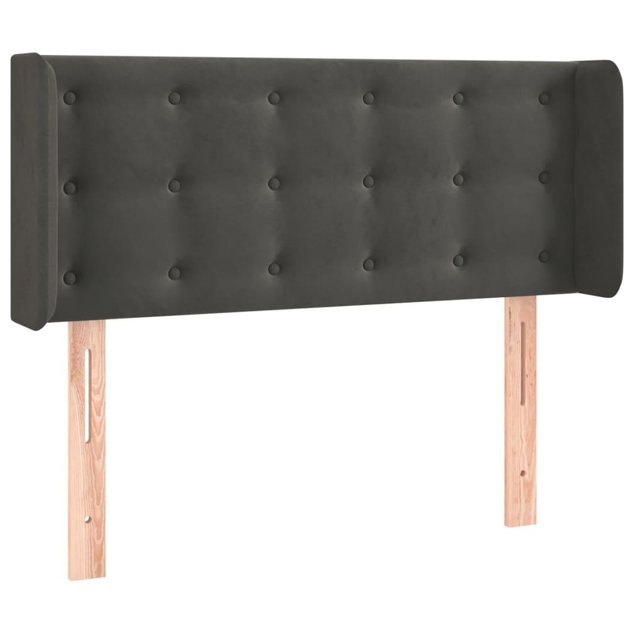 Voir la diapositive 2 : VIDAXL Tete de lit avec oreilles Gris fonce 93x16x78/88 cm Velours