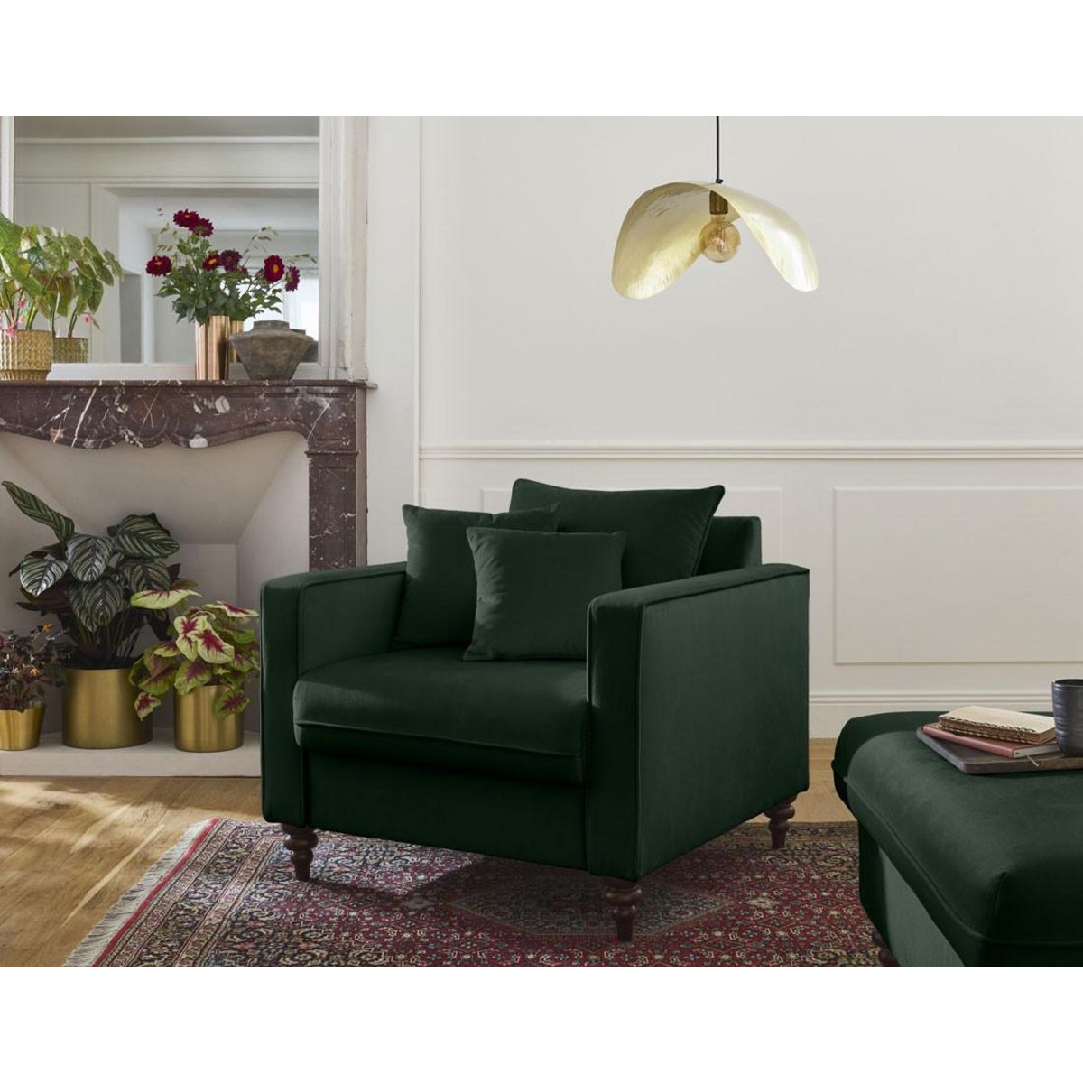 BEST MOBILIER Flamingo - fauteuil en velours