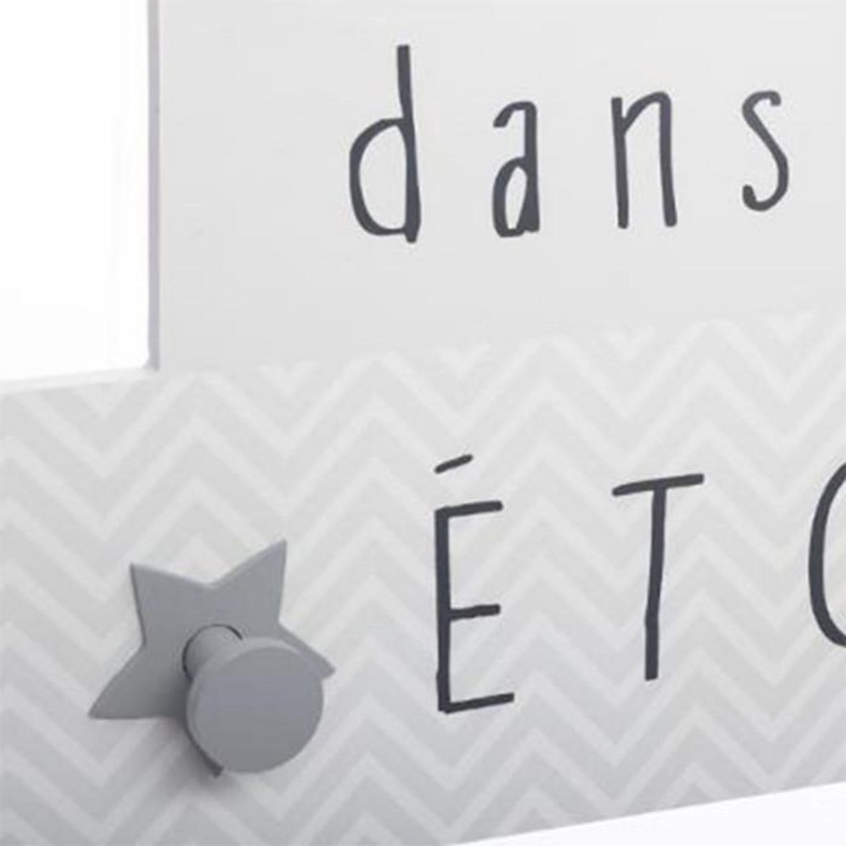 Atmosphera Kids Patère 5 Crochets Enfant  Tête Étoiles  48cm Gris