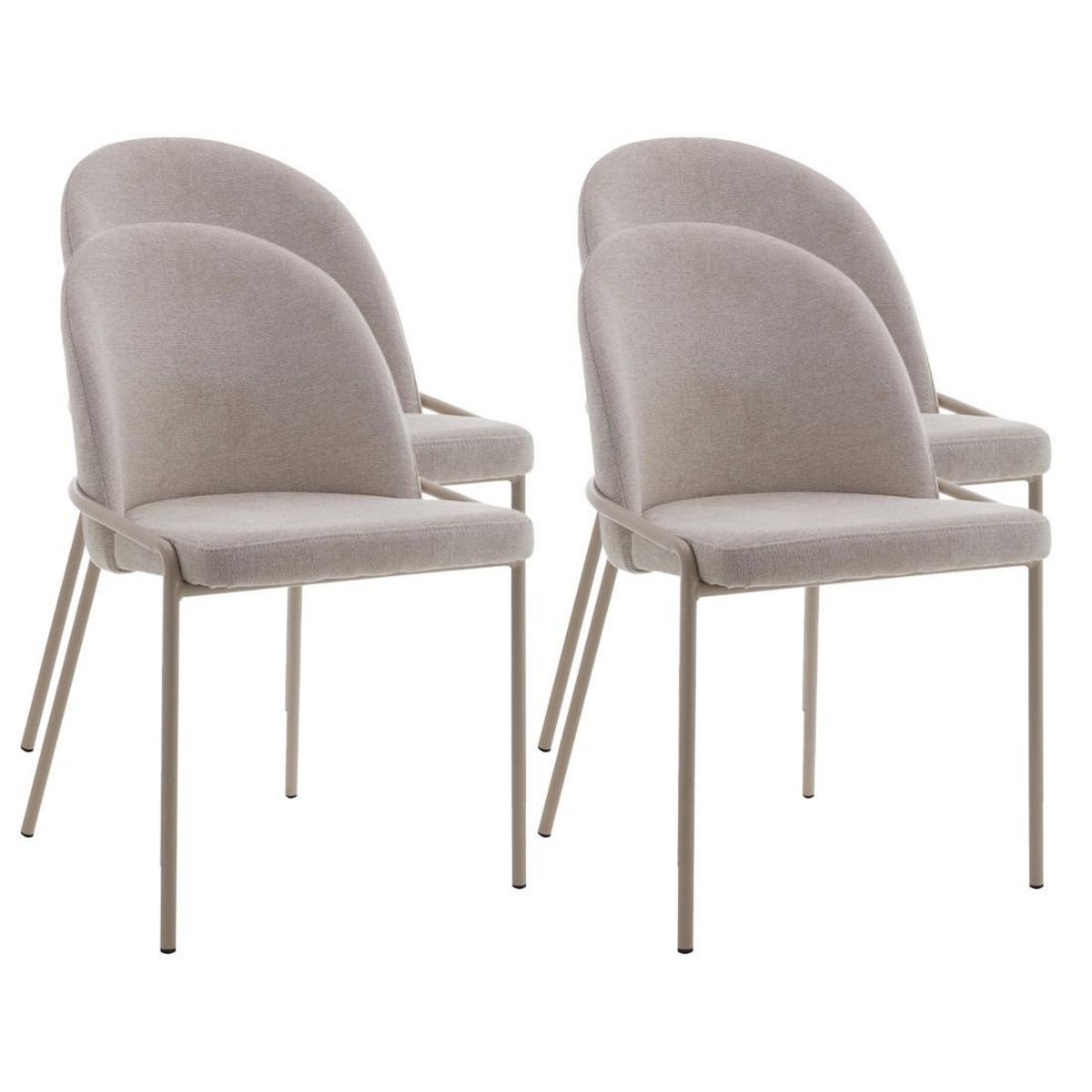 LISA DESIGN Imelda - lot de 4 chaises - en tissu - beige