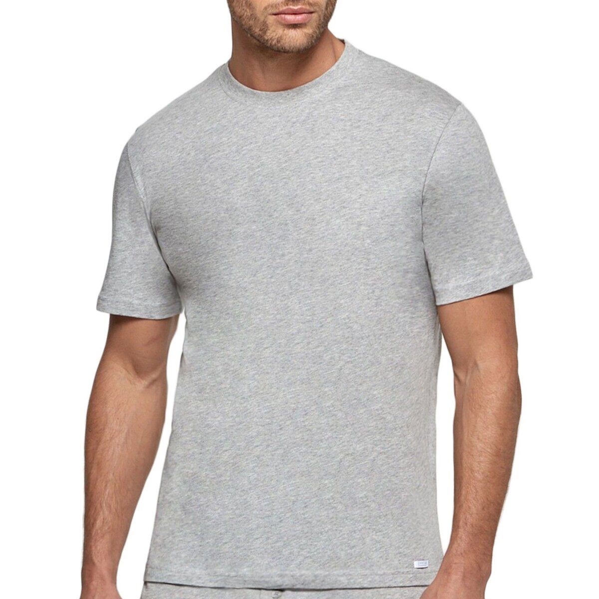  T-shirt homewear col rond Essentials gris