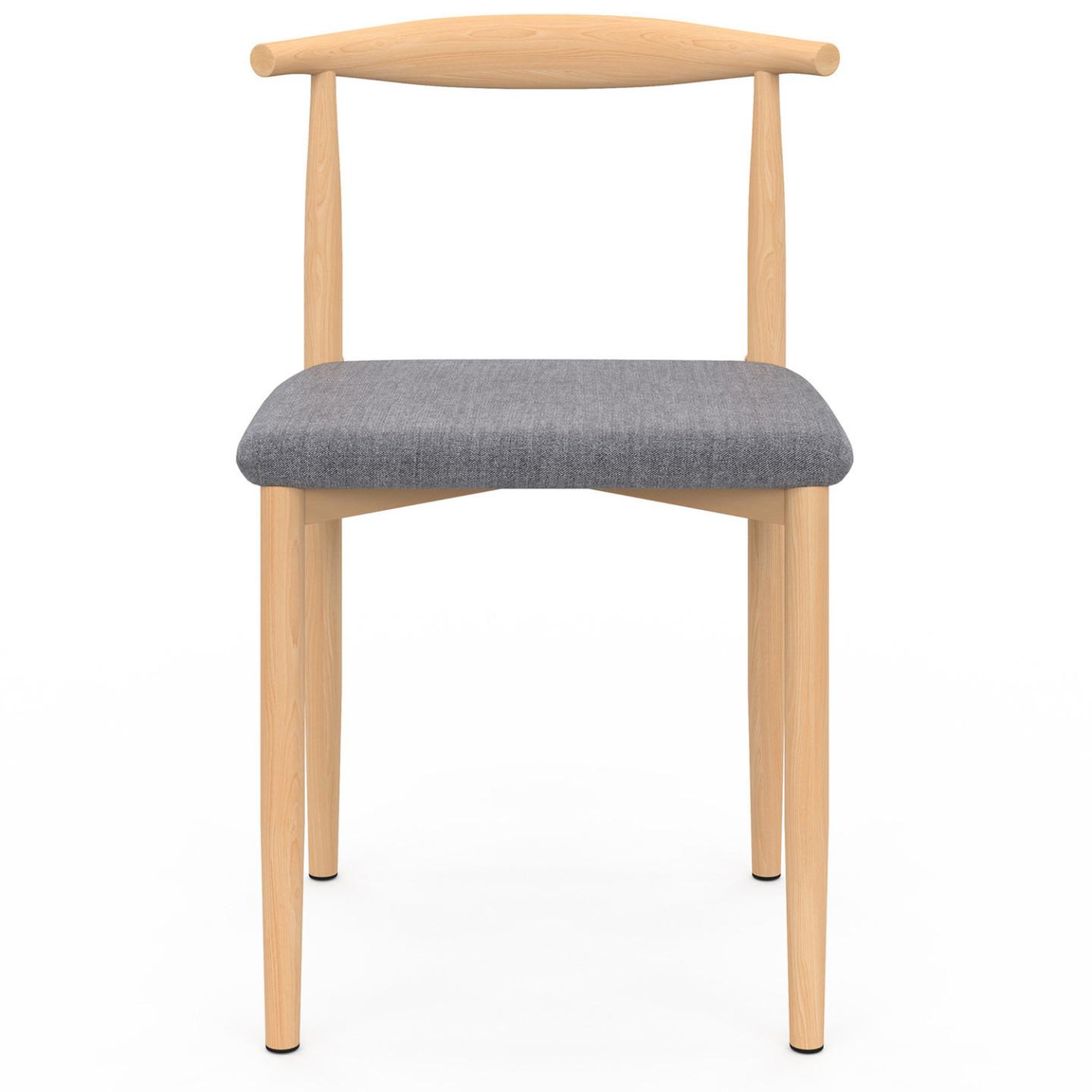 Voir la diapositive 3 : ID MARKET Lot de 6 chaises noe en imitation bois et assise en tissu gris clair pour salle à manger