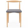 Voir la diapositive 3 : ID MARKET Lot de 6 chaises NOE en imitation bois et assise en tissu gris clair pour salle à manger