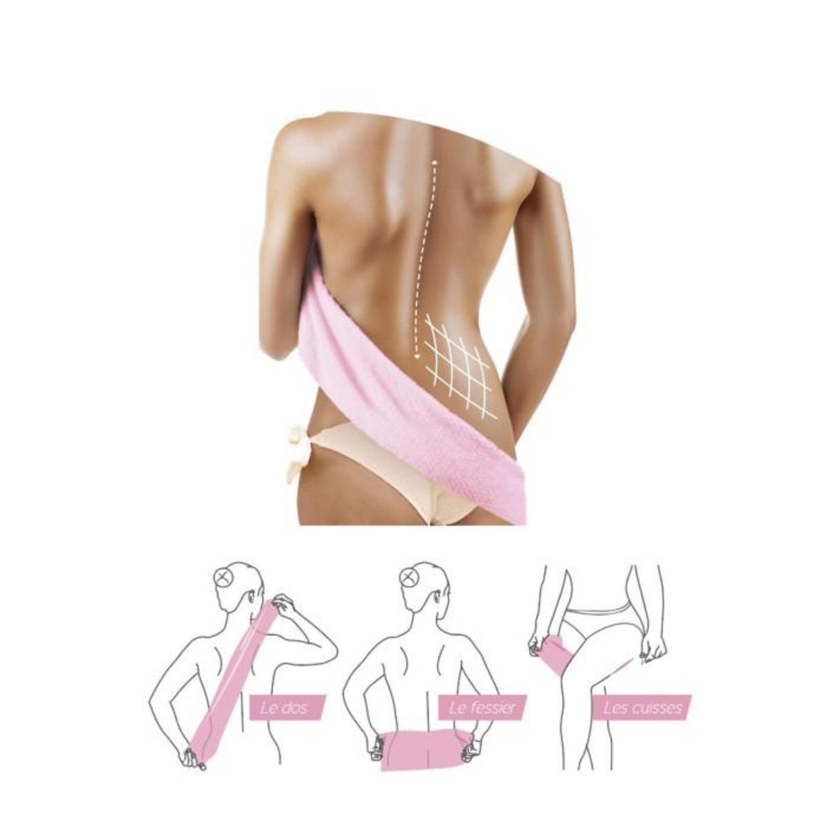 Paris Prix Bande Exfoliante  Stretch  19x37cm Rose