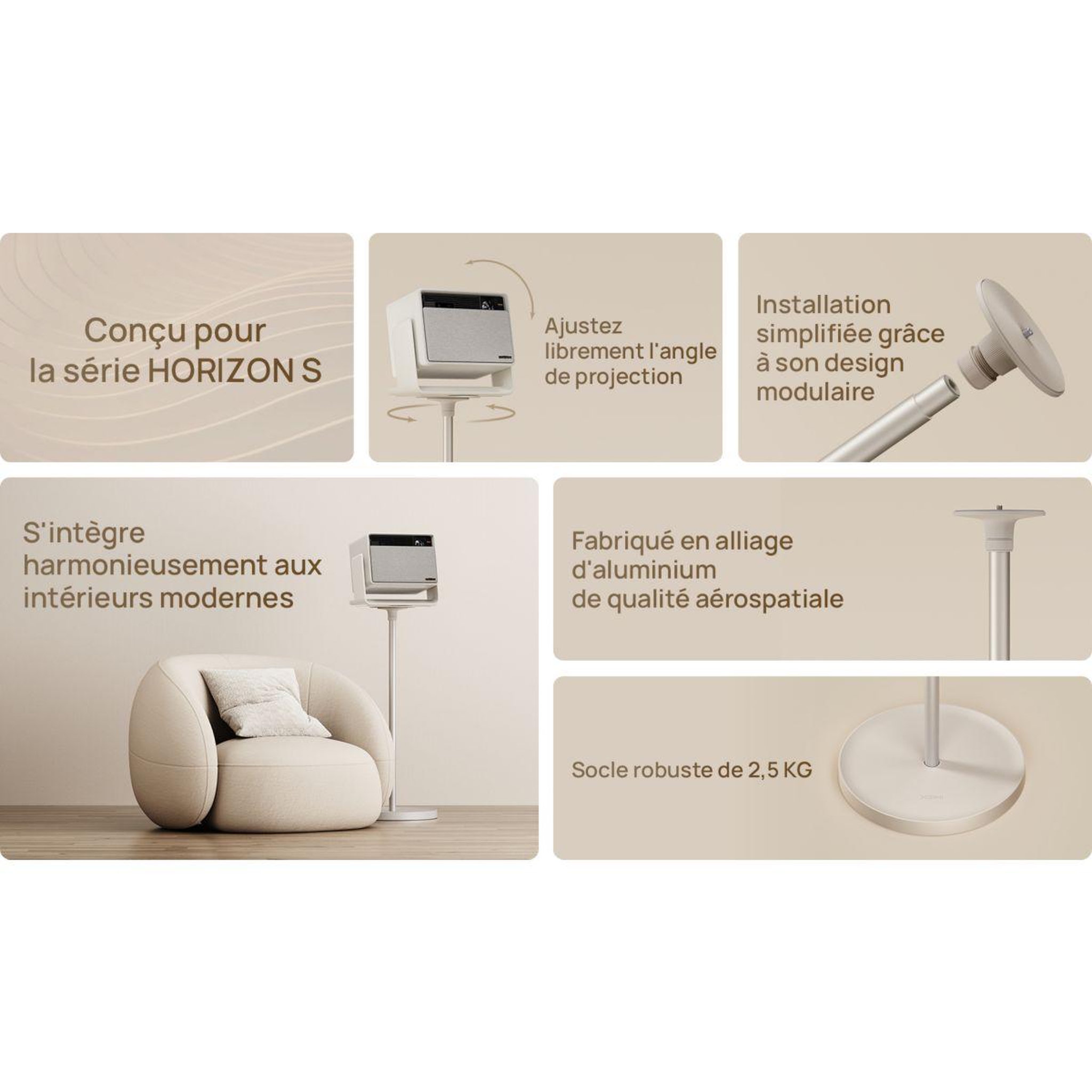 Voir la diapositive 3 : XGIMI Accessoire vidéoprojecteur pied de sol horizon s