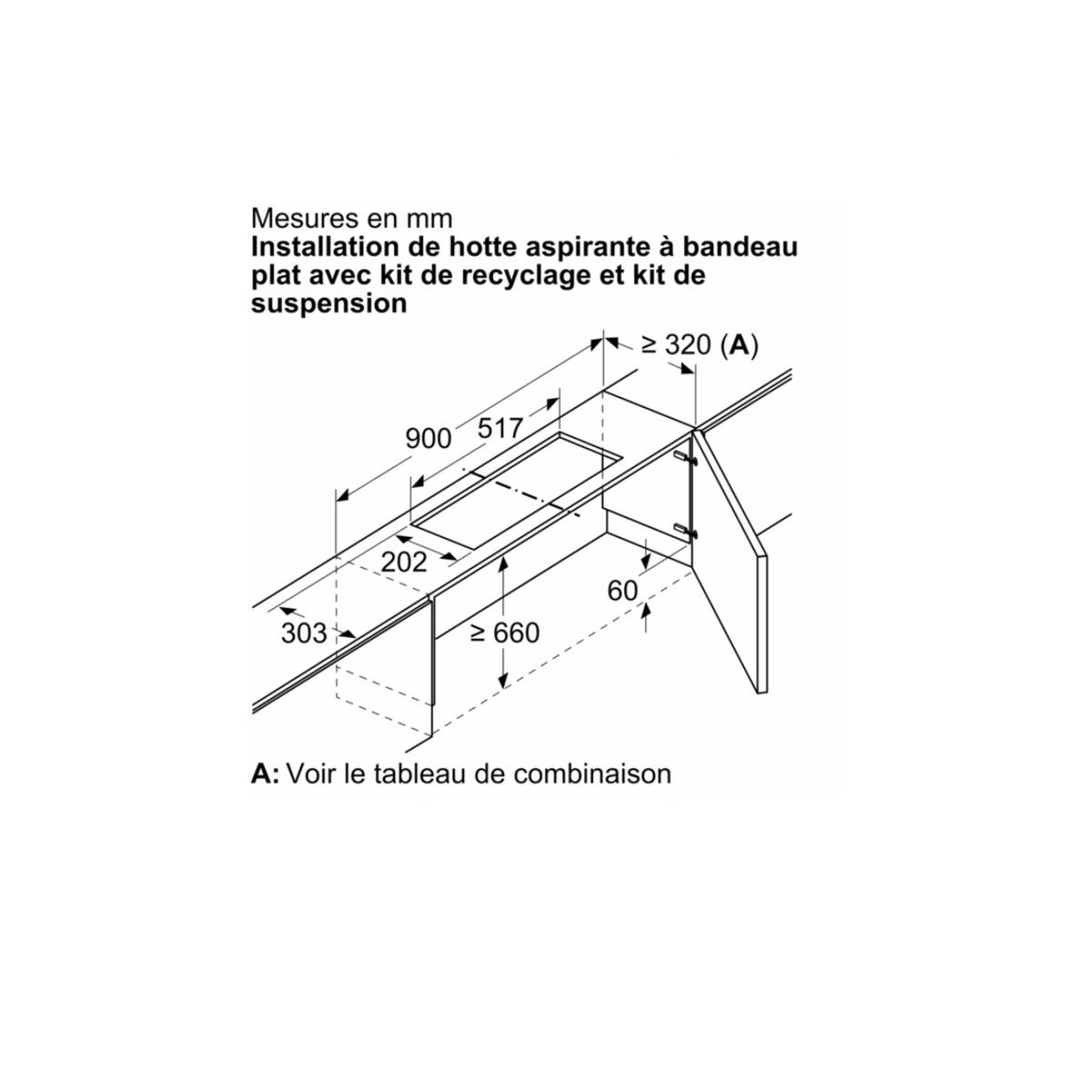 Voir la diapositive 2 : BOSCH Module de recyclage pour hotte - dwz1ix1c6