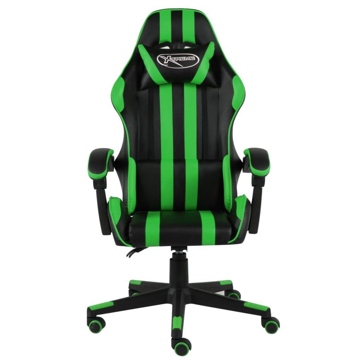 VIDAXL Fauteuil de jeux video Noir et vert Similicuir