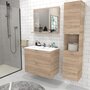Meuble de salle de bain sous vasque 2 tiroirs + vasque L80cm FARO