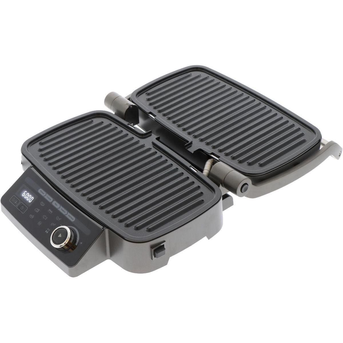 MIOGO Grille-viande MMG1 noir plaques amovibles, 36x20 cm