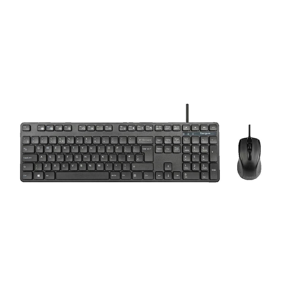 Targus Ensemble Clavier et Souris Targus AKM622ES Antimicrobien USB QWERTY Espagnol Noir