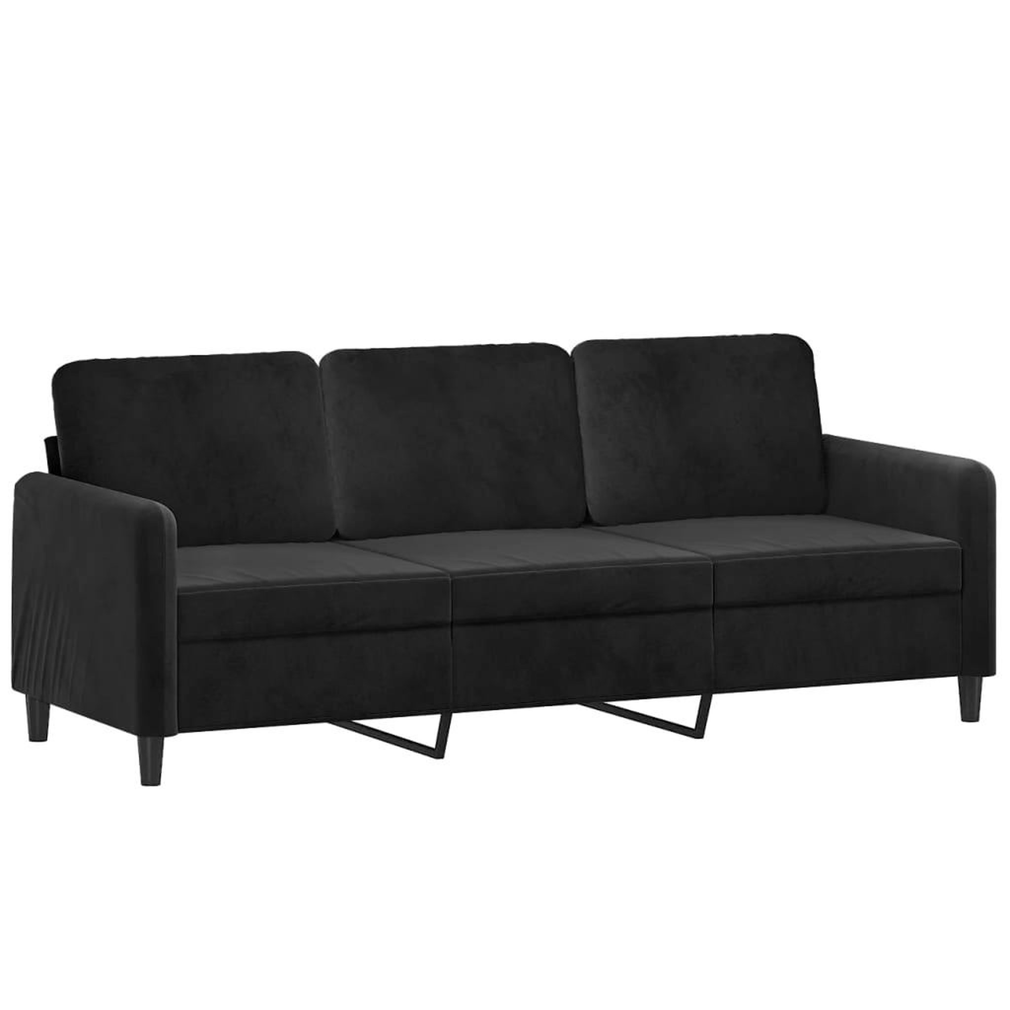 Voir la diapositive 4 : VIDAXL Canape a 3 places avec repose-pieds Noir 180 cm Velours