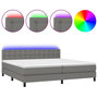 Voir la diapositive 2 : VIDAXL Sommier a lattes de lit et matelas et LED Gris fonce 200x200 cm