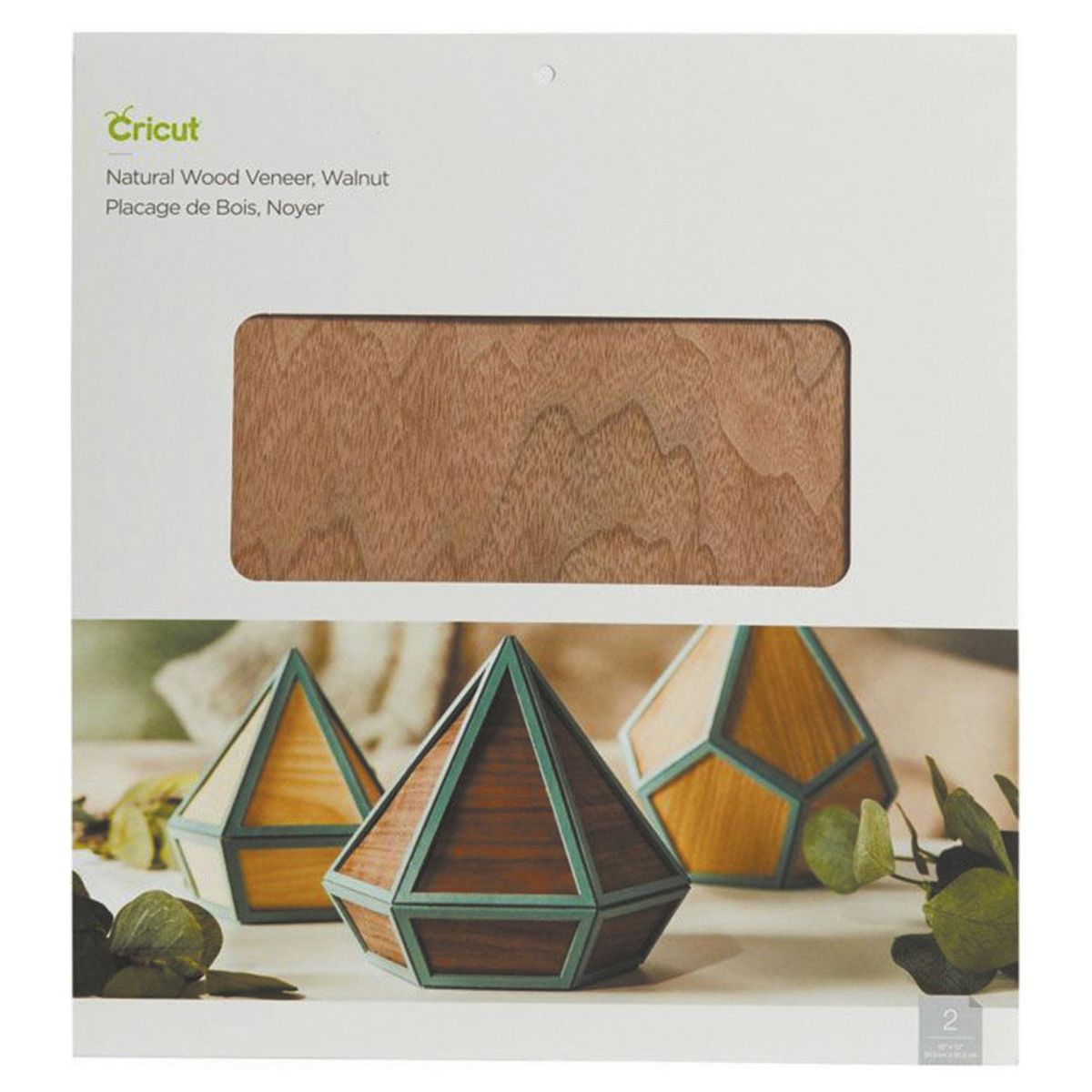 CRICUT 2 Feuilles Placage Bois De Noyer - 30,5 x 30,5 Cm