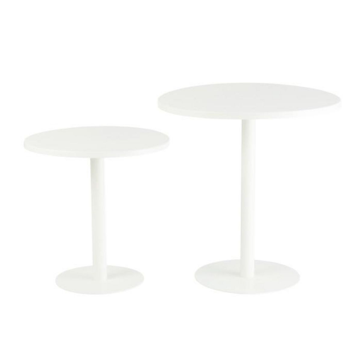 Paris Prix Lot de 2 Tables d'Appoint en Métal  Ice  50cm Blanc